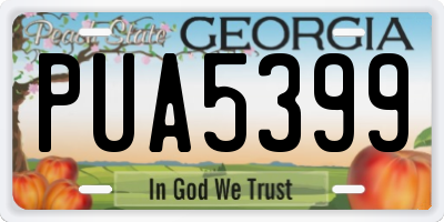 GA license plate PUA5399