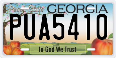GA license plate PUA5410