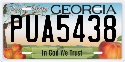 GA license plate PUA5438