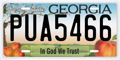 GA license plate PUA5466