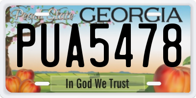 GA license plate PUA5478