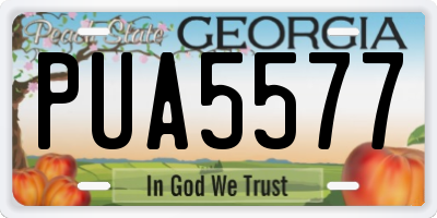GA license plate PUA5577