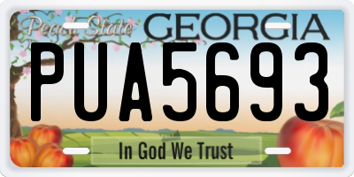 GA license plate PUA5693