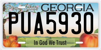 GA license plate PUA5930