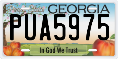 GA license plate PUA5975