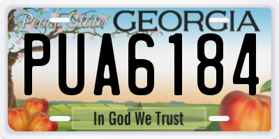 GA license plate PUA6184