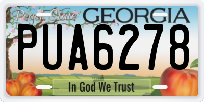 GA license plate PUA6278
