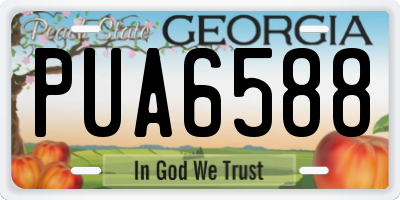 GA license plate PUA6588