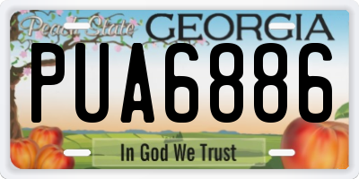 GA license plate PUA6886