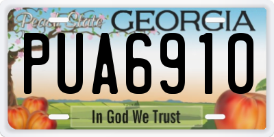 GA license plate PUA6910