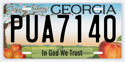 GA license plate PUA7140