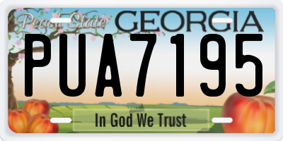 GA license plate PUA7195