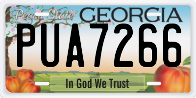 GA license plate PUA7266
