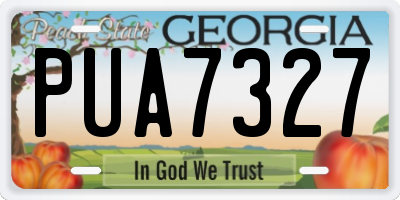 GA license plate PUA7327