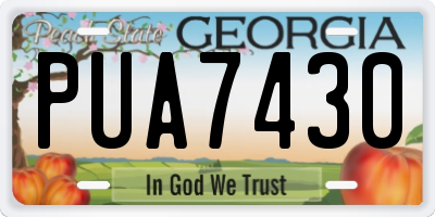 GA license plate PUA7430