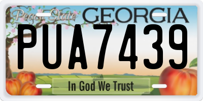GA license plate PUA7439