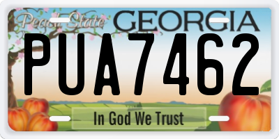 GA license plate PUA7462