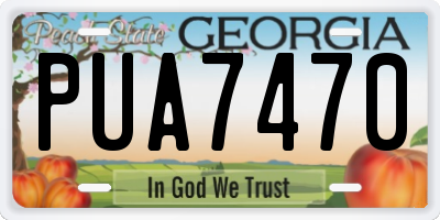 GA license plate PUA7470