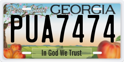 GA license plate PUA7474