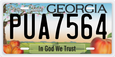 GA license plate PUA7564