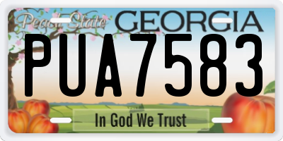 GA license plate PUA7583