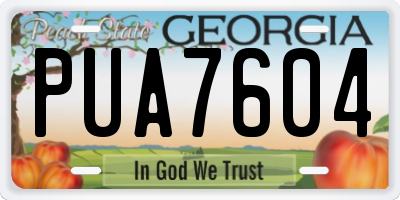 GA license plate PUA7604