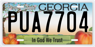 GA license plate PUA7704