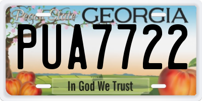 GA license plate PUA7722