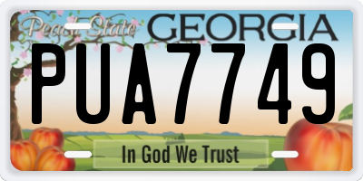 GA license plate PUA7749
