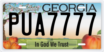 GA license plate PUA7777