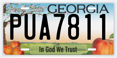 GA license plate PUA7811