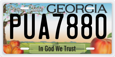 GA license plate PUA7880