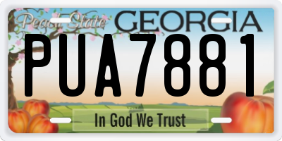 GA license plate PUA7881
