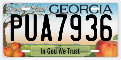 GA license plate PUA7936