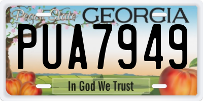 GA license plate PUA7949