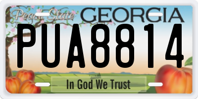 GA license plate PUA8814