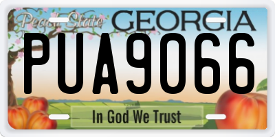 GA license plate PUA9066