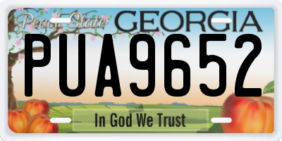 GA license plate PUA9652