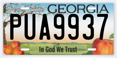 GA license plate PUA9937