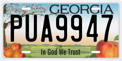 GA license plate PUA9947