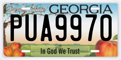 GA license plate PUA9970