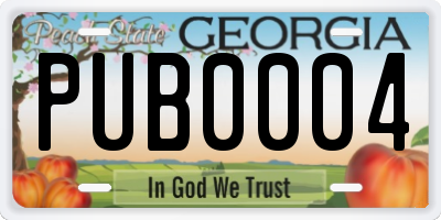 GA license plate PUB0004