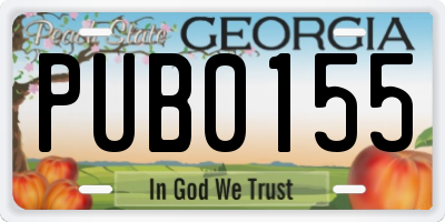 GA license plate PUB0155