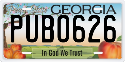 GA license plate PUB0626