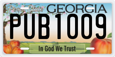 GA license plate PUB1009