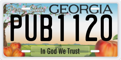 GA license plate PUB1120