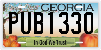 GA license plate PUB1330