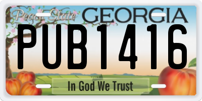 GA license plate PUB1416