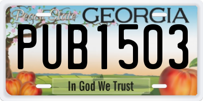 GA license plate PUB1503