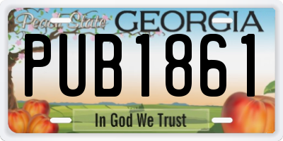 GA license plate PUB1861